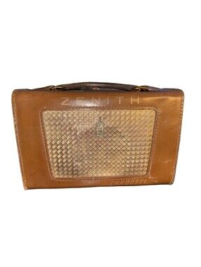 Zenith Z404L Portable Radio Brown Gold Vintage Transistor USA